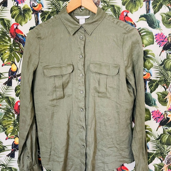 New Natural Linen H&M shirt. Size 2 - Picture 4 of 11
